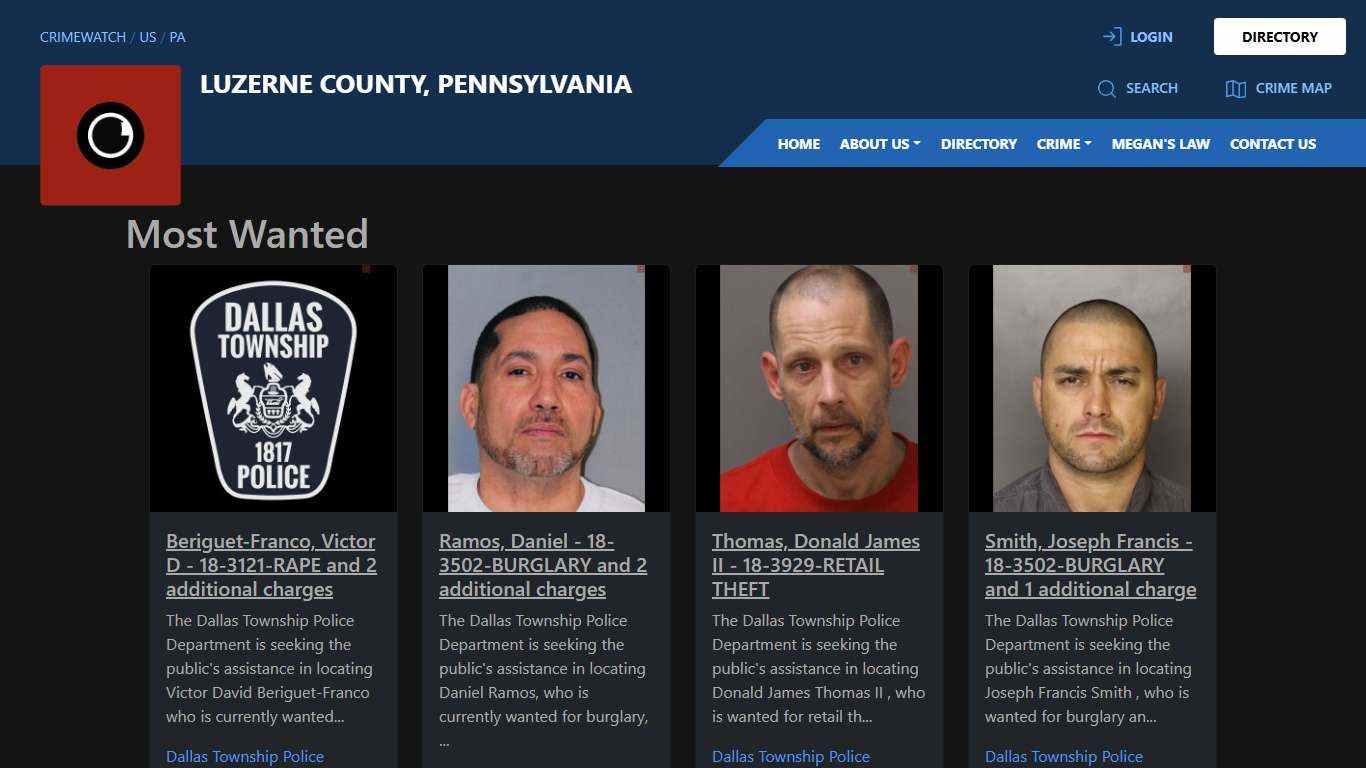 Most Wanted for Luzerne County, Pennsylvania | CRIMEWATCH