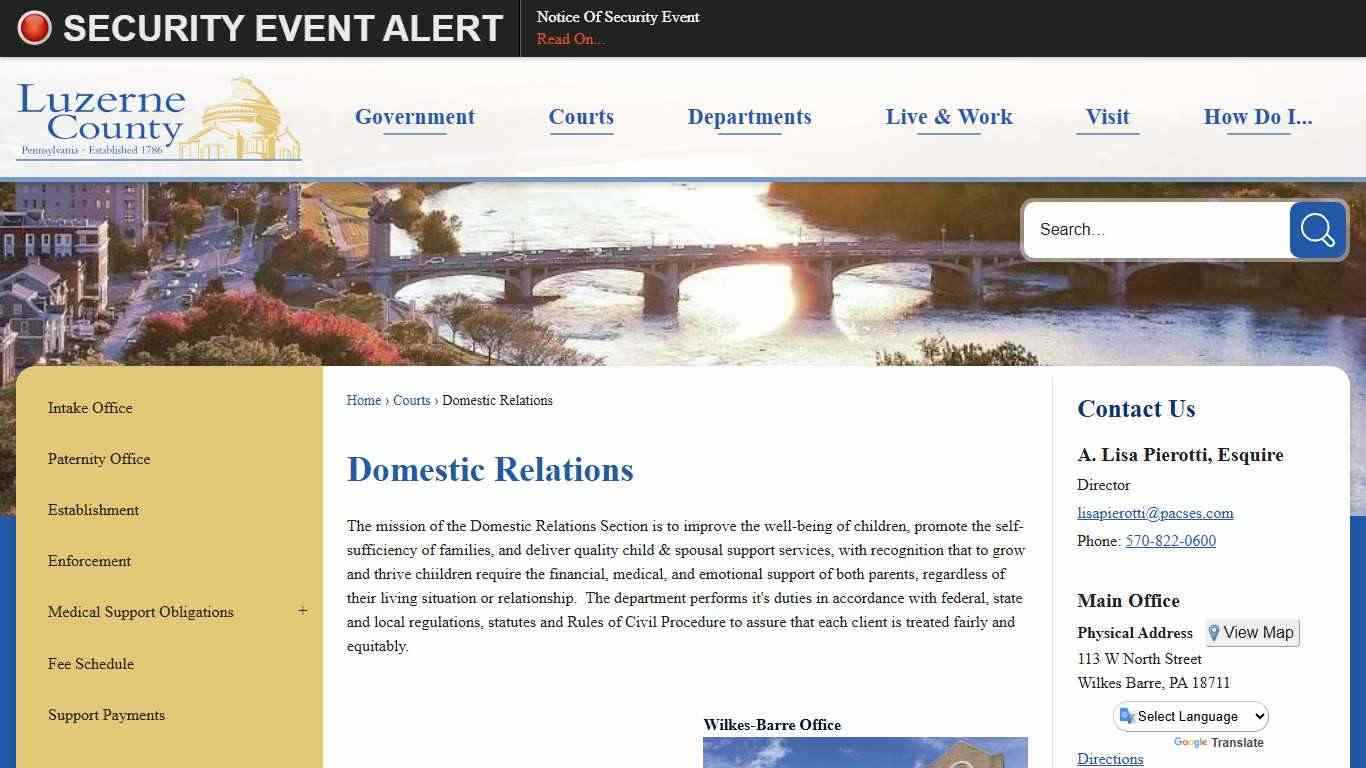 Domestic Relations | Luzerne County, PA